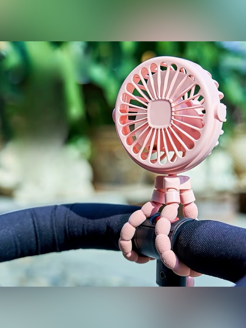 Portable Handlebar Fan Light Pink NEW